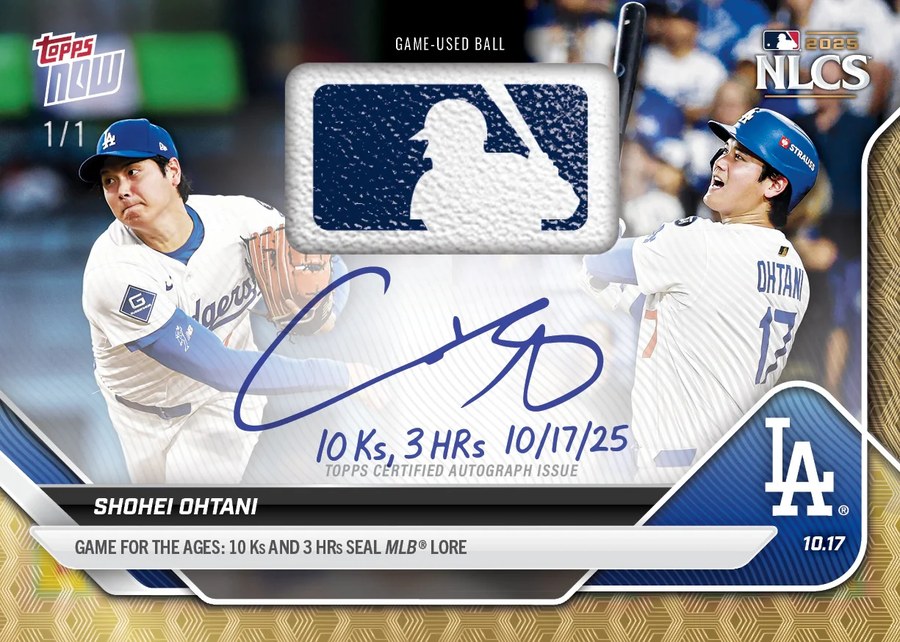 Topps NOW 大谷翔平 実使用ボール入り直筆サイン 1/1