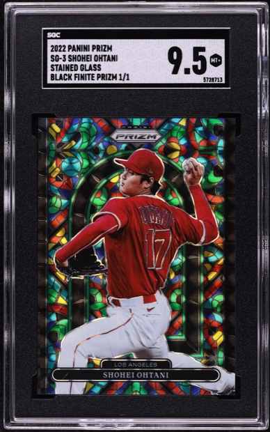 Panini Prizm（非公式）の大谷カード。帽子・ユニフォームにチームロゴが無い
