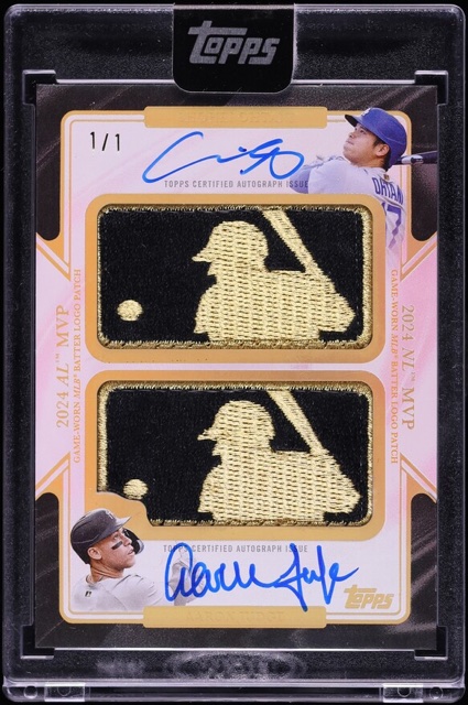 2025 Topps Chrome デュアルMVP 大谷×ジャッジ ゴールドロゴマン パッチ・オート 1/1